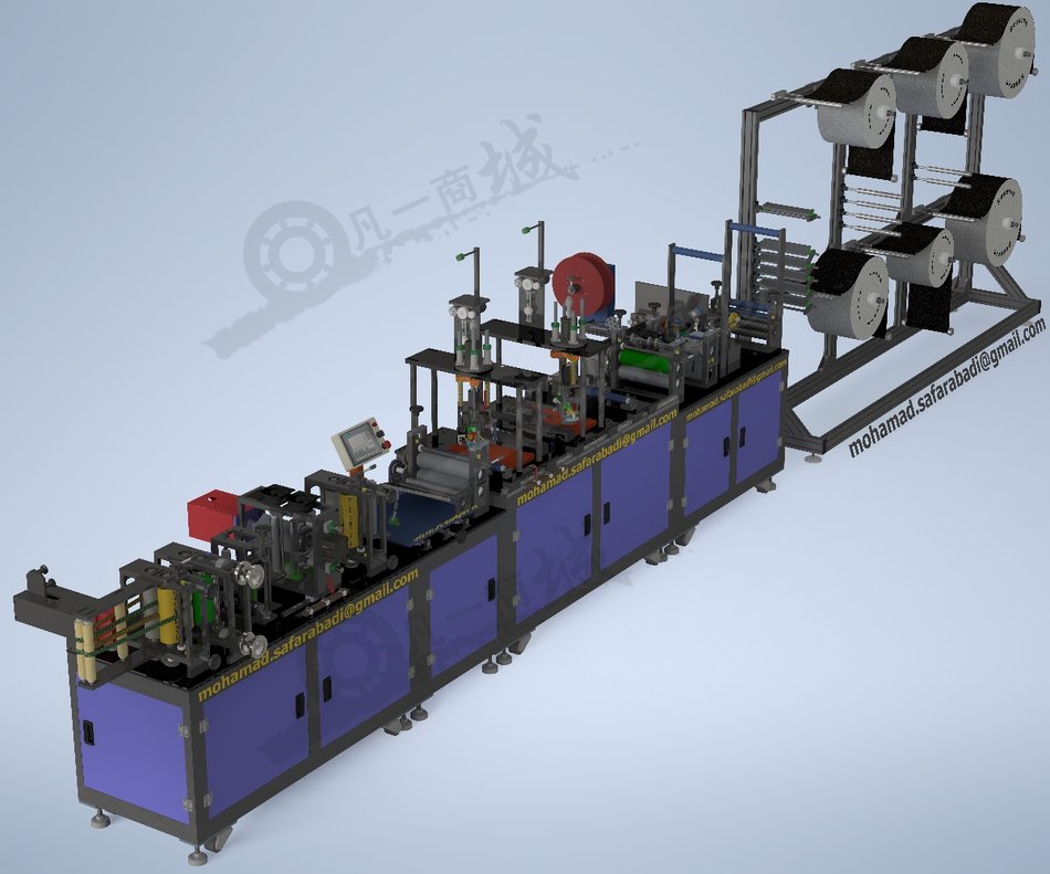 全自动n95口罩生产机3d模型图纸 模型截图[1]