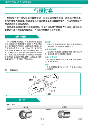 日本nb行程衬套・滑动旋转衬套产品目录/选型资料下载