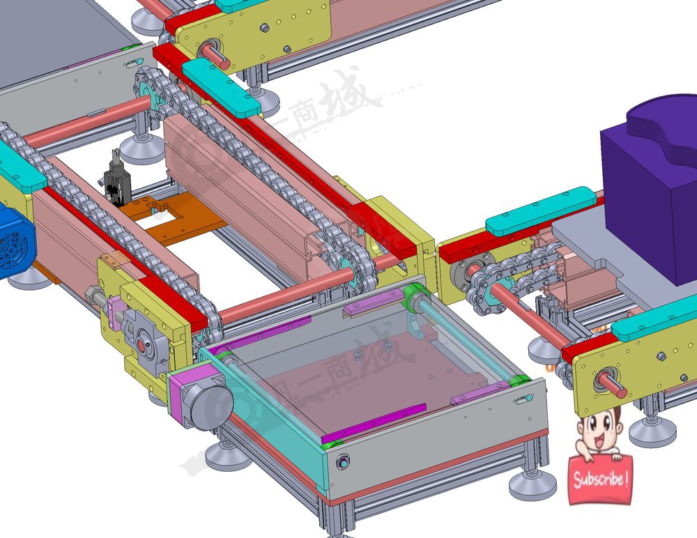 倍速链环形输送线-生流水线设计3d模型 模型截图[1]