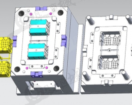 收纳箱注塑模具模型图