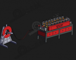 钢条辊压拉直设备模型图
