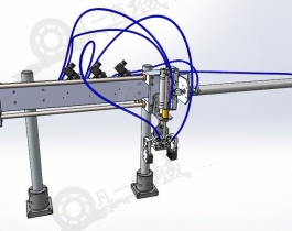 气动抓放机构三维图